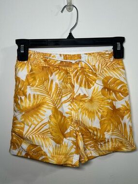 Janie and Jack Golden Apricot Palm Swim Trunks NWT